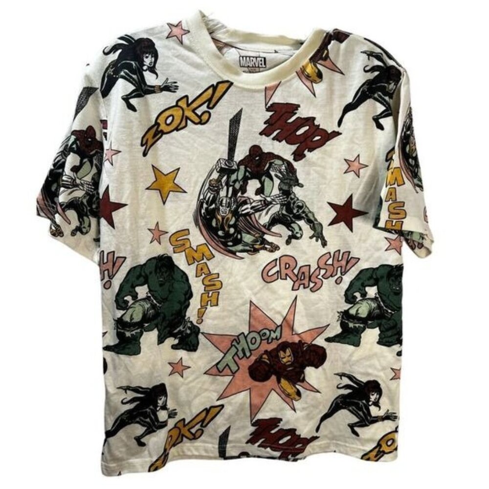 New MARVEL Gender-Neutral All-Over Graphic‎ T-Shirt for Kids 16
